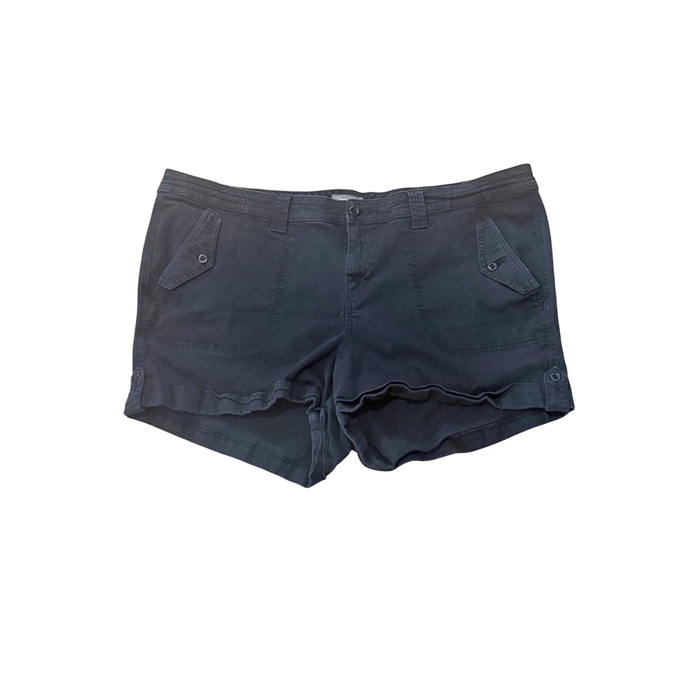 Torrid Feel The Fit Black Utility Shorts Women 26 Plus Size Cuffed Multi Pocket